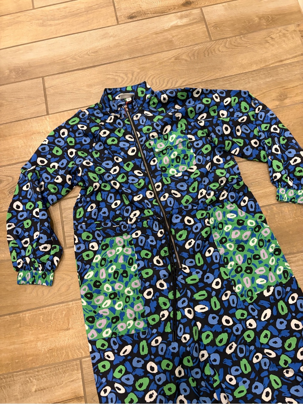 Diane von Furstenberg x Target jumpsuit blue green dot size medium New with tags - Picture 3 of 8